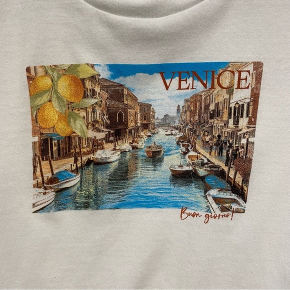 Wild Fable Women's Venice Graphic White Crop Top Size S - Picture 3 of 12